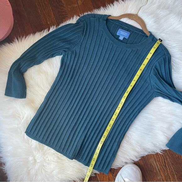Y2K Blue Ribbed Sweater with Hardware Details - Picture 6 of 6